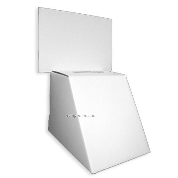 Ballot Box 6''w X 6''h X 8''l White W/8''w X 6''h Removable Header