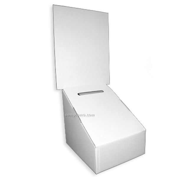 Ballot Box 7''w X 8''h X 8 3/4''l W/8 1/2''w X 11'h Removable Header