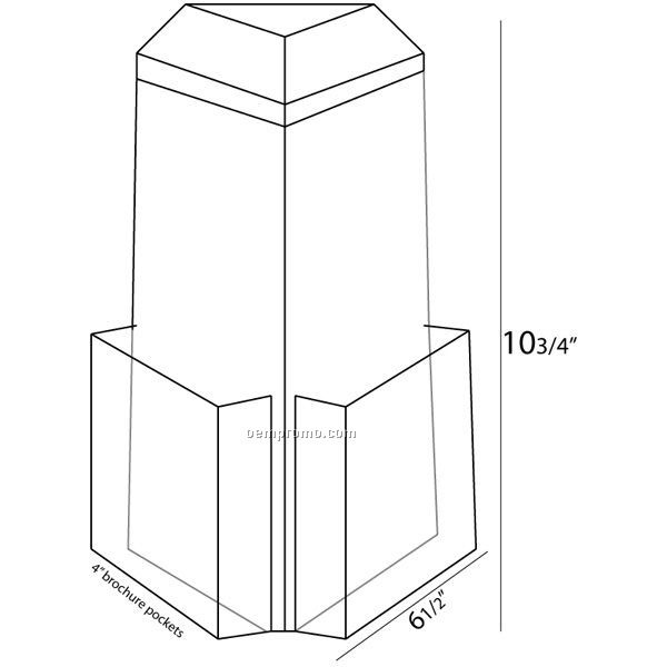 Three Sided Rotating Display For 4'' Wide Brochures