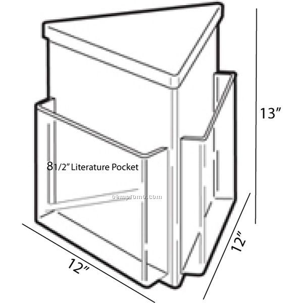 Three Sided Rotating Display For 8 1/2'' Wide Brochures White