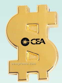 3-1/4"X2-1/4"X5/8" Gold Plated Money Sign Paper Weight (Screened)