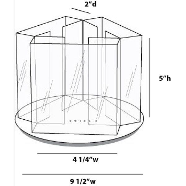 Three Sided Rotating Display For 4'' Wide Literature
