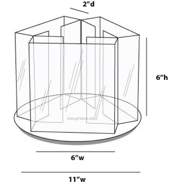 Three Sided Rotating Display For 5 1/2'' Wide Literature