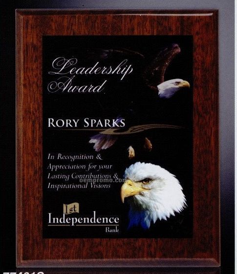 Aberdeen Walnut Plaque With Sublimated Plate (7"X9" )