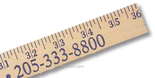 Heavy Duty Clear Lacquer Finish Yardstick (1/4" Thick) - 1 Color