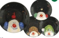 Snowman Specialty Dishes (Snowman W/ Cardinal)