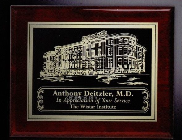 Aberdeen Rosewood Plaque With Lasered Plate (7"X9")