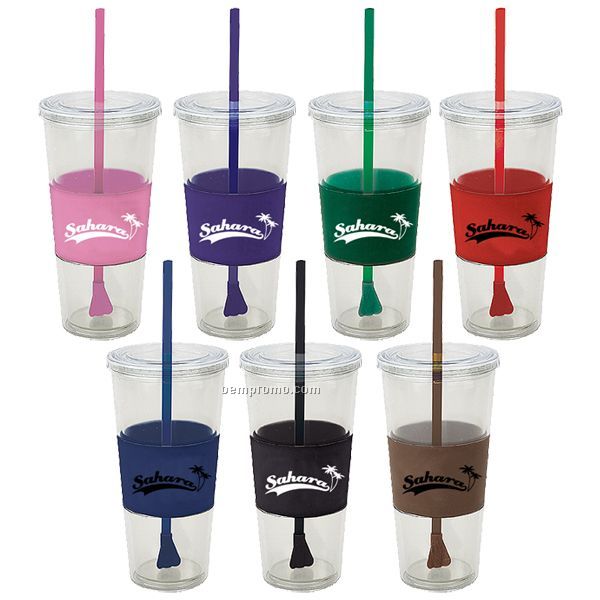 Cecily Double Wall Clear Acrylic Cup - Wraparound (20 Oz.)