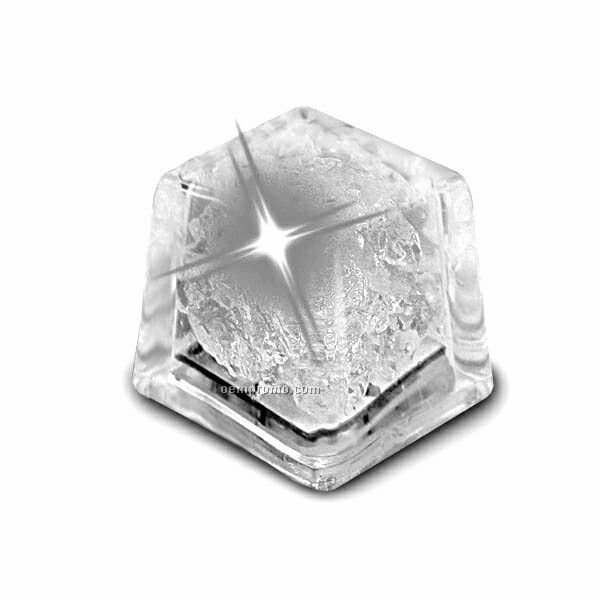 White Liquid Activated Mini Ice Cube W/ Steady LED Light
