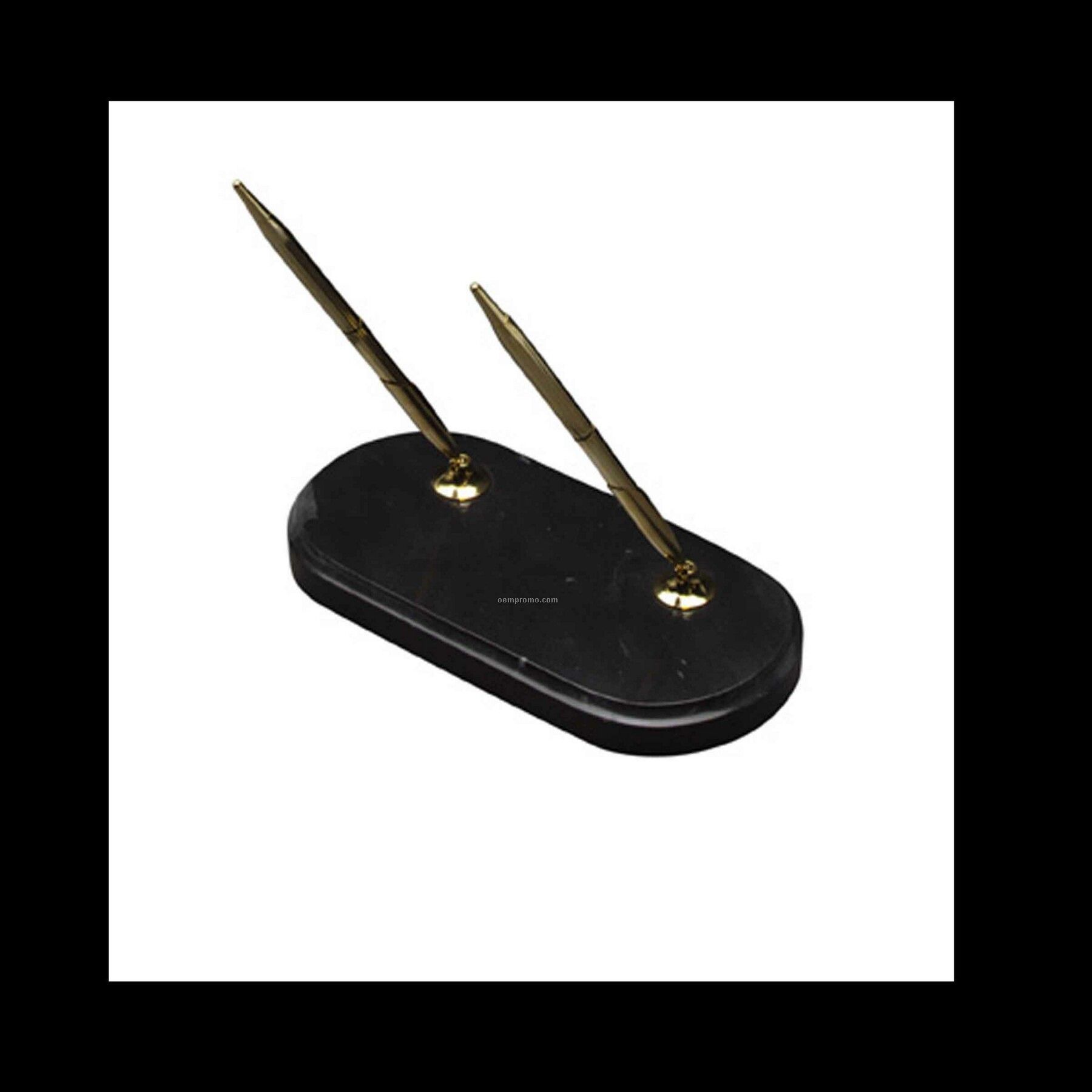 Blank Oval Pen Stand - Jet Black