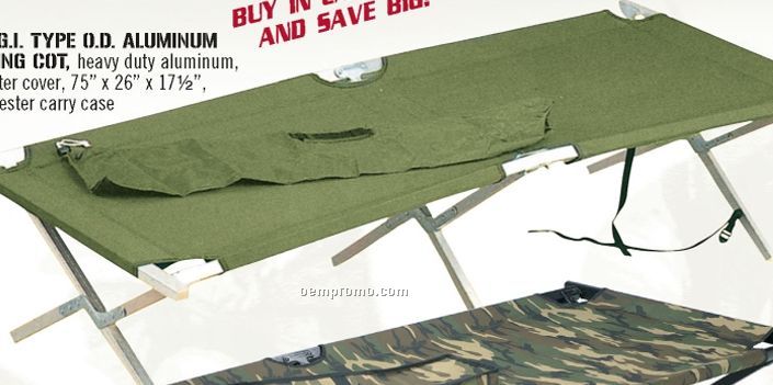 Gi Type Military Olive Green Drab Aluminum Folding Cot