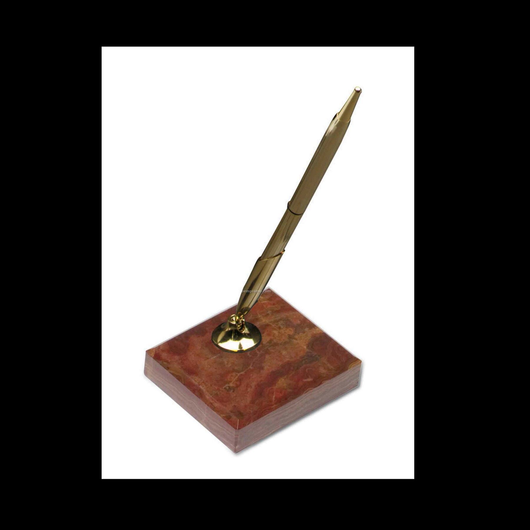 Single Pen Stand - Swirl Amber Onyx