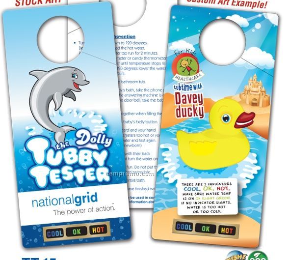 Tub Tester Hanger W/ Temperature Strip - (4 Color Front & Back)