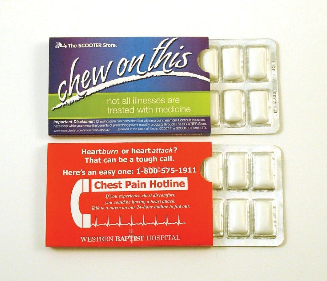 12 Piece Sugar Free Peppermint Or Spearmint Gum Sleeve