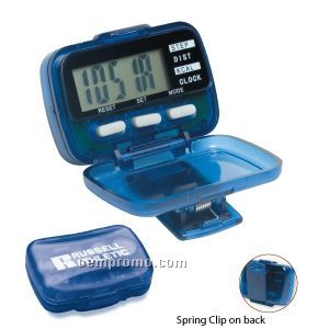 Multi Function Pedometer W/ Hinged Cover (Overseas 8-10 Weeks)