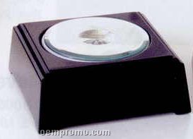 LED Lighting Black Wood Trapezoid Prism Base (6"X6"X2-3/8")