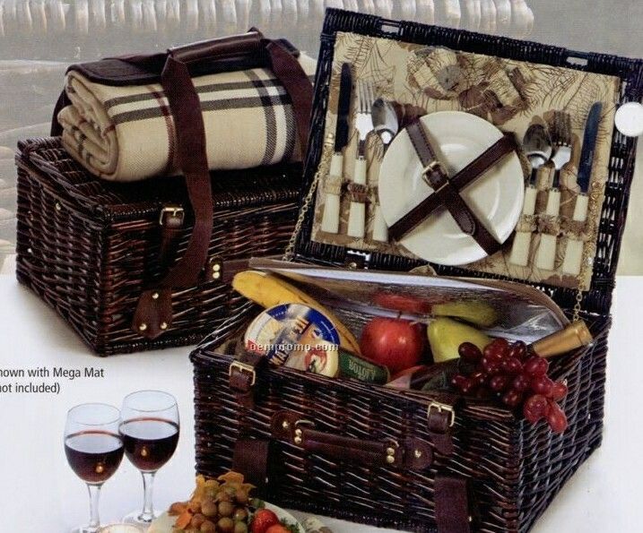 Picnic Plus Copley 2 Person Handmade Picnic Basket