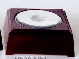 LED Lighting Mahogany Wood Trapezoid Prism Base (6"X6"X2-3/8")