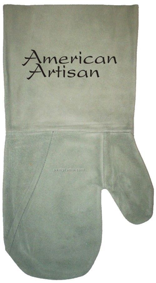 Suede Bbq/ Oven Mitt, Debossed Or Hot Branded (Sage)