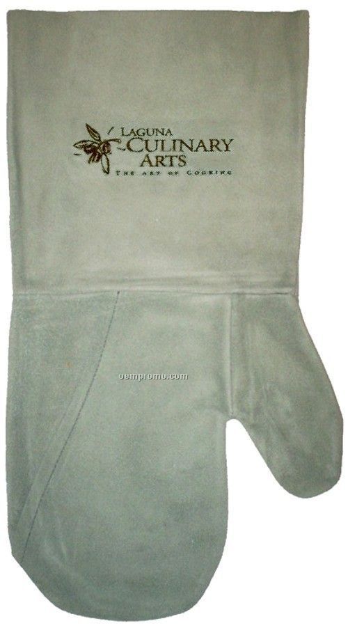 Suede Mitt, Laser Engraved, Washable (Sage)