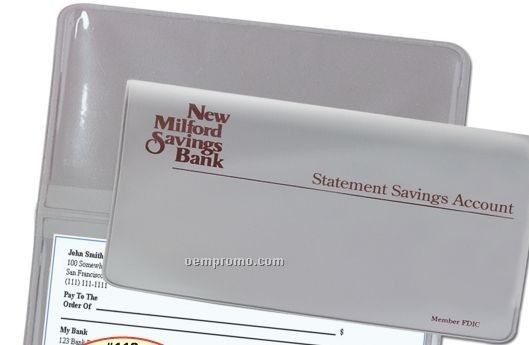 Soft Vinyl Checkbook Cover W/ 2 Clear Pockets