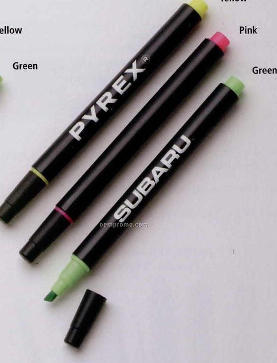 Pocket Highlighter W/ White Or Black Barrel