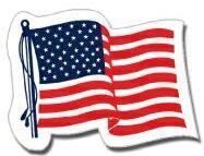Die Cut Outside Stock Patriotic Flag Decals
