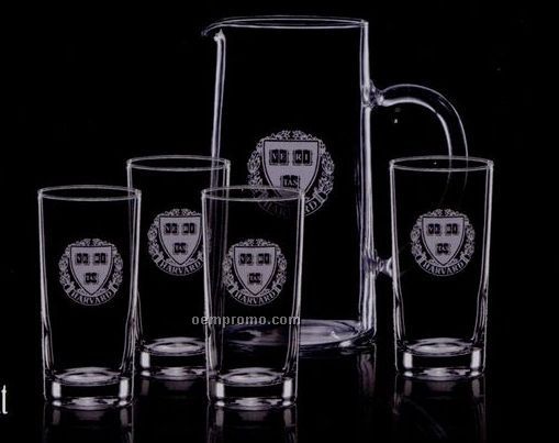 43 Oz. Aristocrat Pitcher With 4 Hiball Glasses