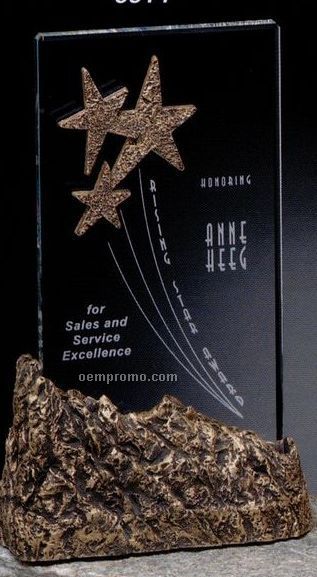 Stoneridge Gallery Crystal Summit Stone Award With Accent (10")