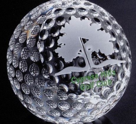 Sports Gallery Crystal Clipped Golf Ball Sports Award (3 1/8")