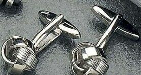 Rhodium Plated Cufflinks W/ Knot's