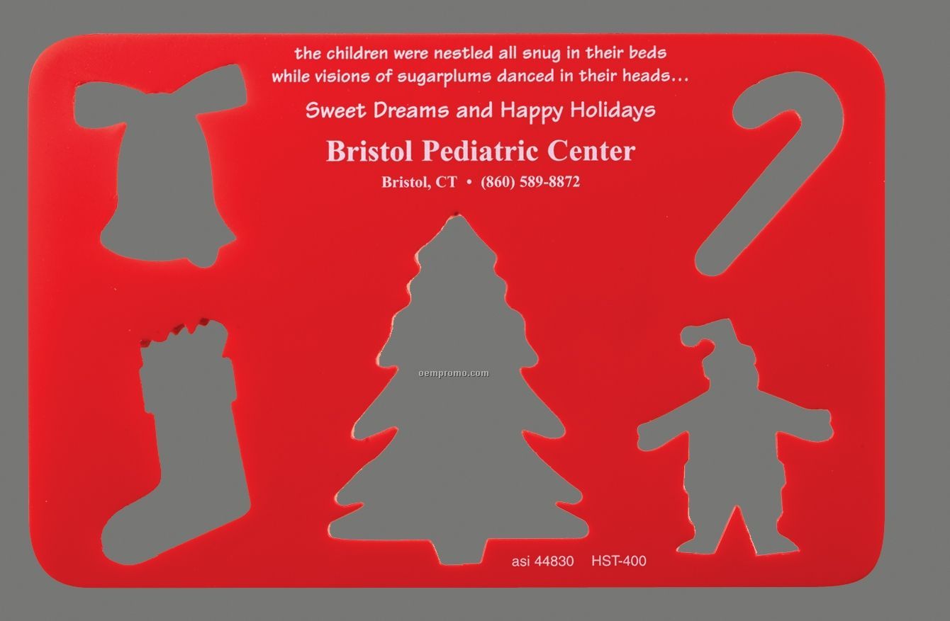 Stock Holiday Stencil With Christmas Cutouts - 1 Color