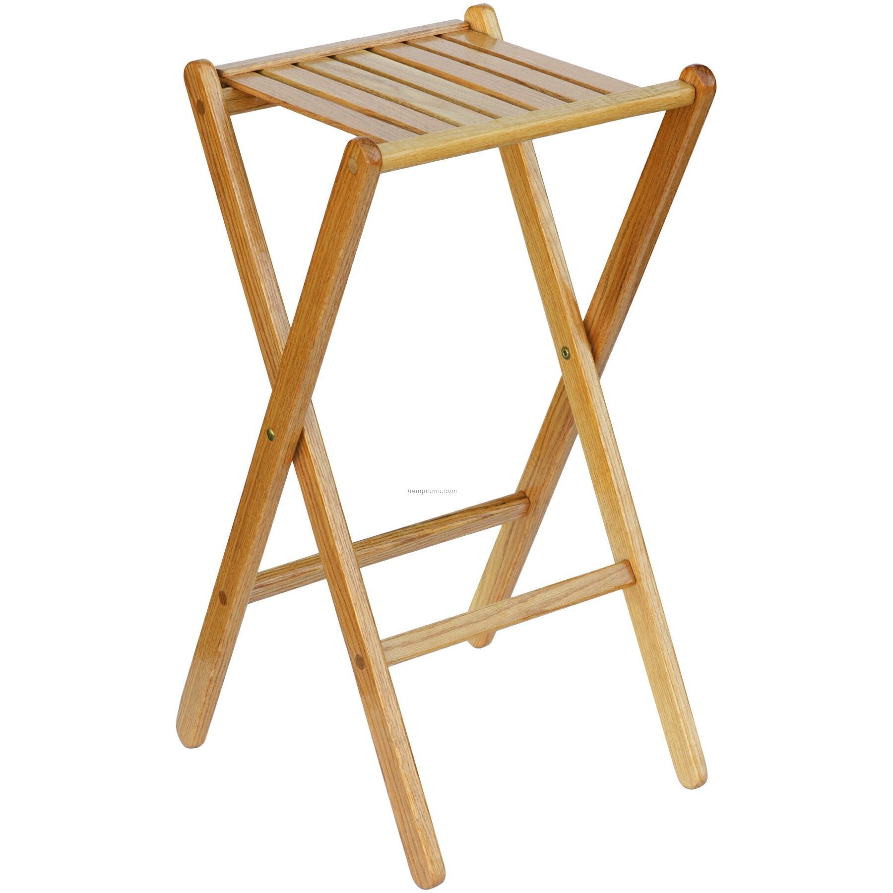 Us Made Deluxe Folding Solid Oak Hardwood Frame Tall Side Table