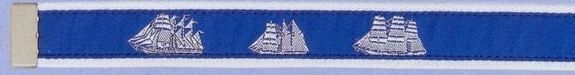 D Ring Embroidered Web Belt (Tall Ships)