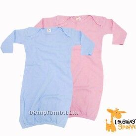 Infant Long Sleeve Cotton Gown ( Pastels)