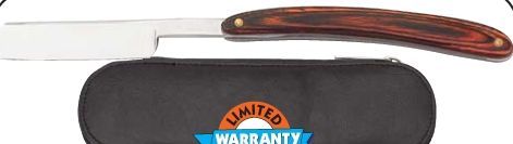 Maxam Folding Straight Razor W/ Laminated Wood Handle
