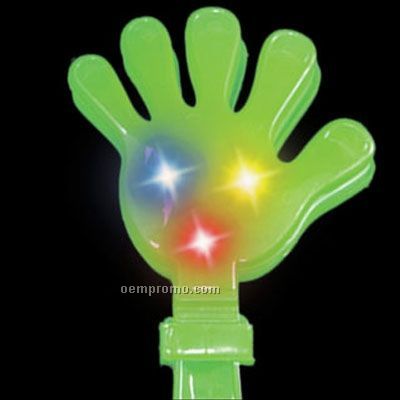 11" Green Light Up Hand Clapper W/ Red, Yellow, & Blue Leds