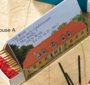 Special Shape House A Match Box W/ 140 Count Matches (112mm X47mm)