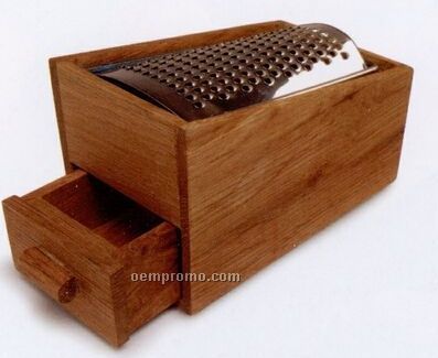 Oval Oak Cheese Grater Oak & Stainless Steel