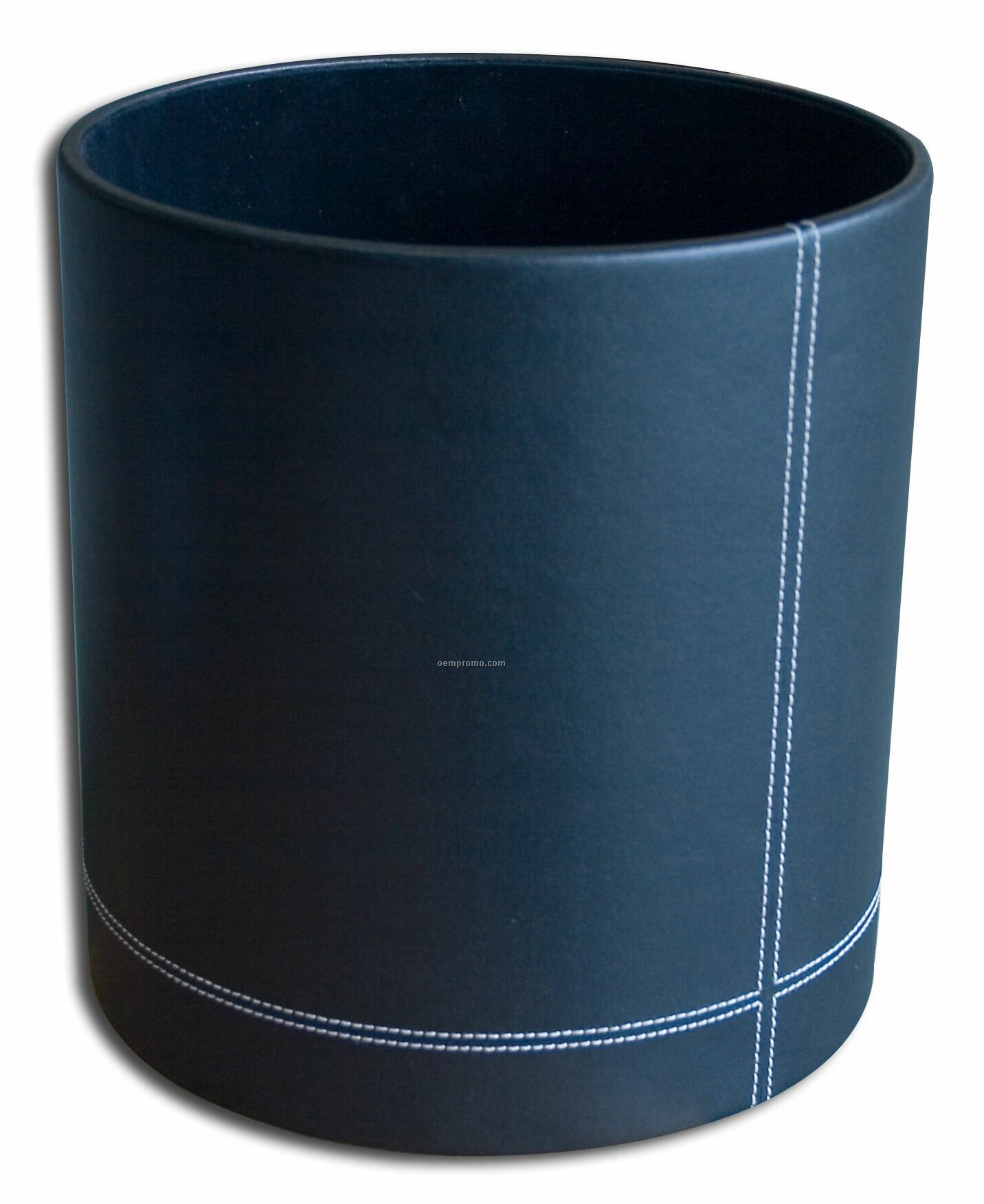 Black Eco-friendly Leather Round Waste Basket