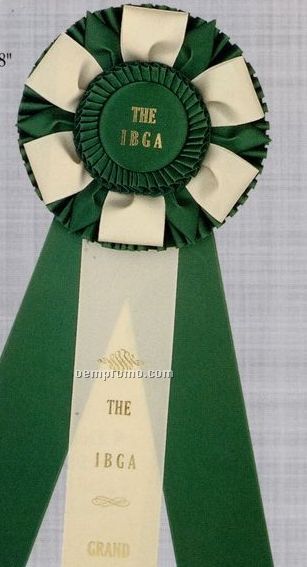 18" Custom Multi Layer Rosette Ribbon With Triple 2 1/2"X15" Streamers