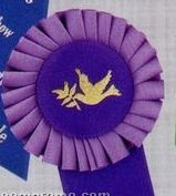 5 1/2" Custom Rosette Ruffled Ribbon With Single 1 5/8"X3 1/2" Streamer