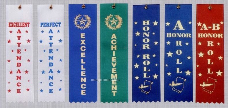 Stock Award Ribbon (Pinked Top) - A Honor Roll