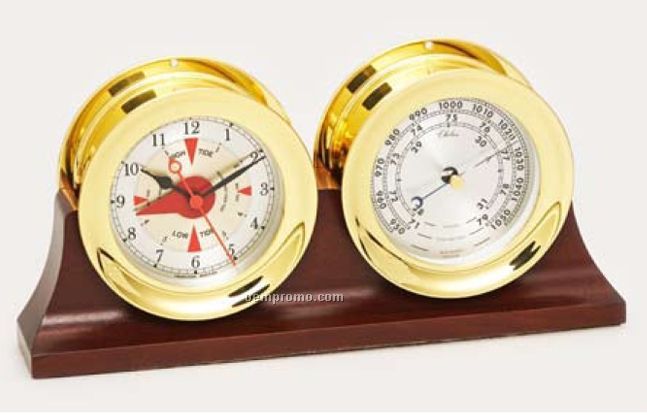 Nautical Series Brass Barometer With 4 1/2" Silver Dial