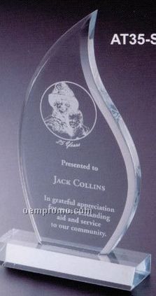 Executive Series Flame Award W/ Base (7"X6 1/2")