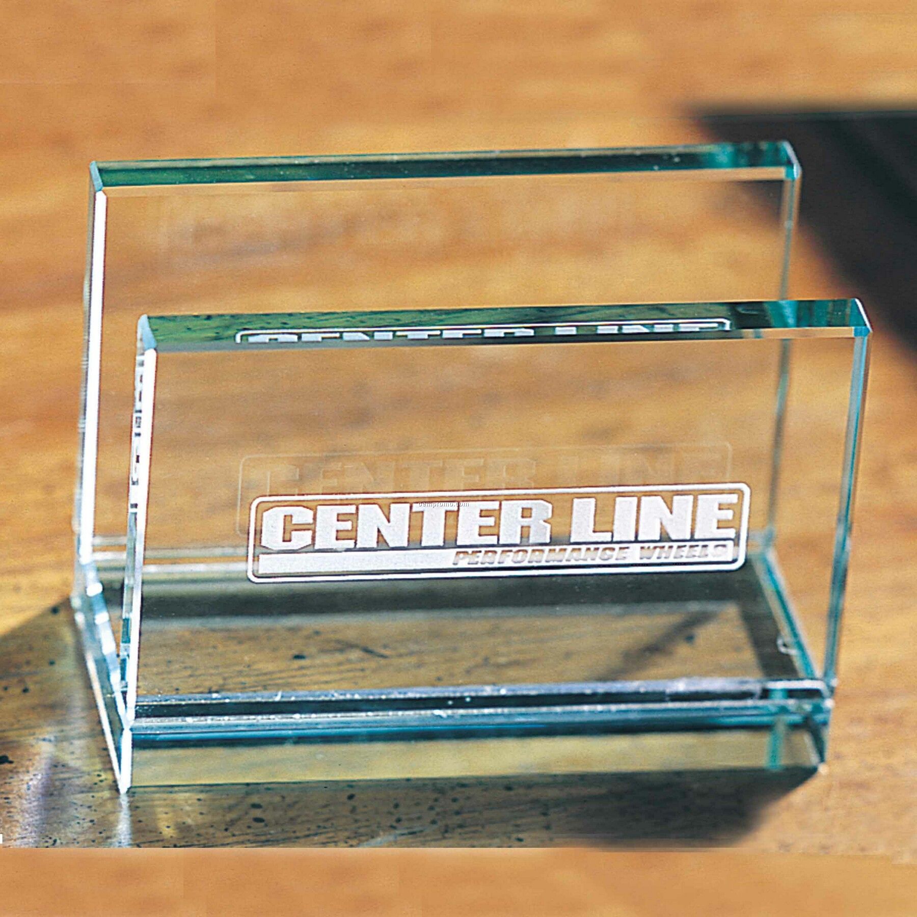 Contempo Jade Glass Business Card Holder