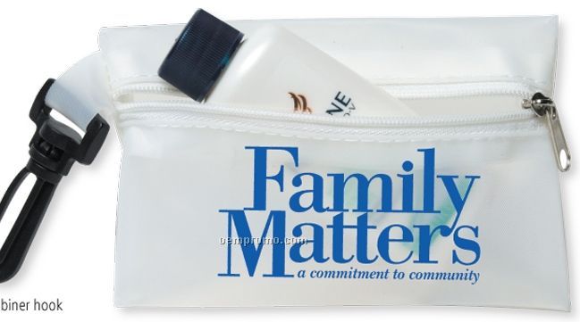 Translucent Zipper Pouch W/ Plastic Hook