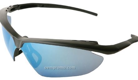 Night Fire Black Frame Safety Glasses W/ Pivoting Nose Piece (Smoke Lens)