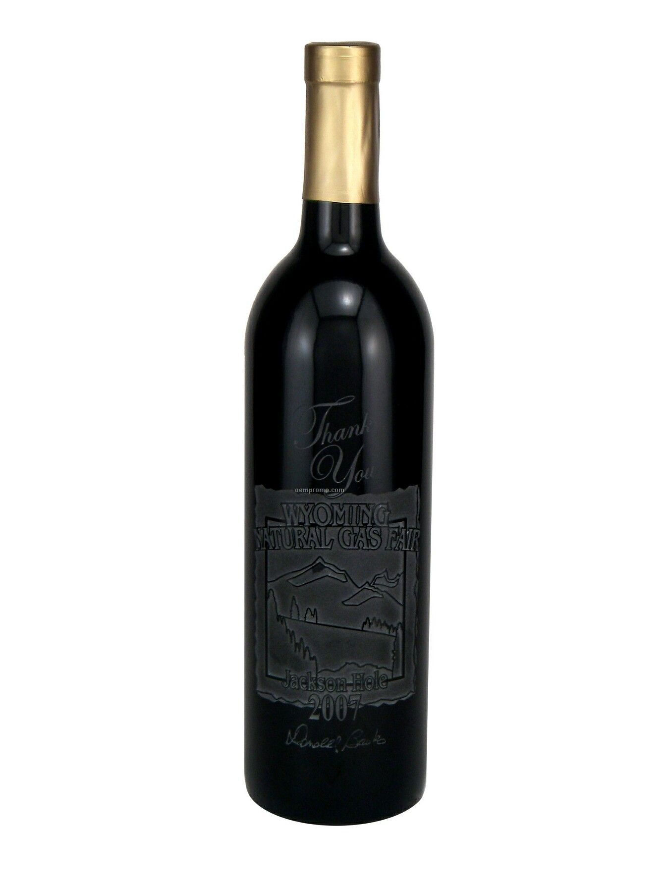 750ml Standard Merlot Wine Bottle Etched With No Color