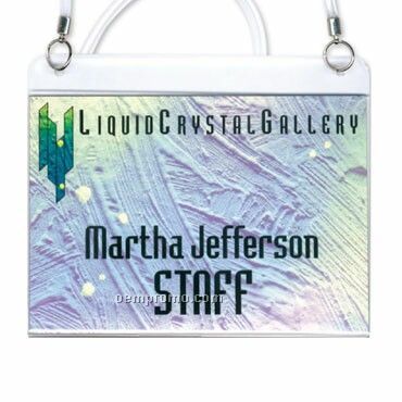 4"X3" Reuse-a-badge Holder W/ Pre Attached Clear Cord - Blank